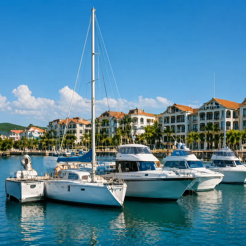 Marina illustrating Mauritius as a connected island