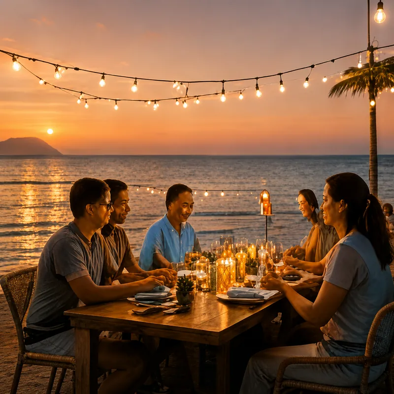 Friends enjoying work-life balance in Mauritius